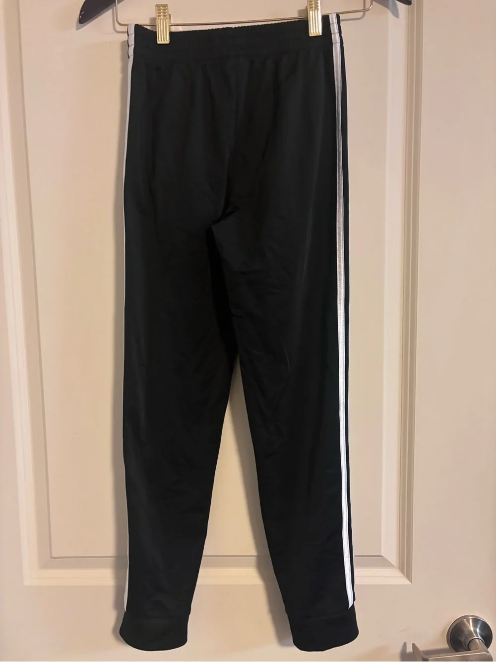 adidas Black Joggers with White Side Stripes